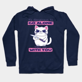 Take Me With You Funny Cat With Knife Hoodie